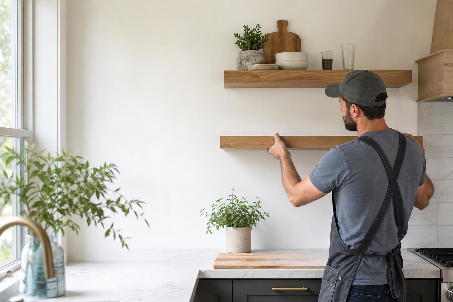 How to Install Floating Shelves in a Kitchen
