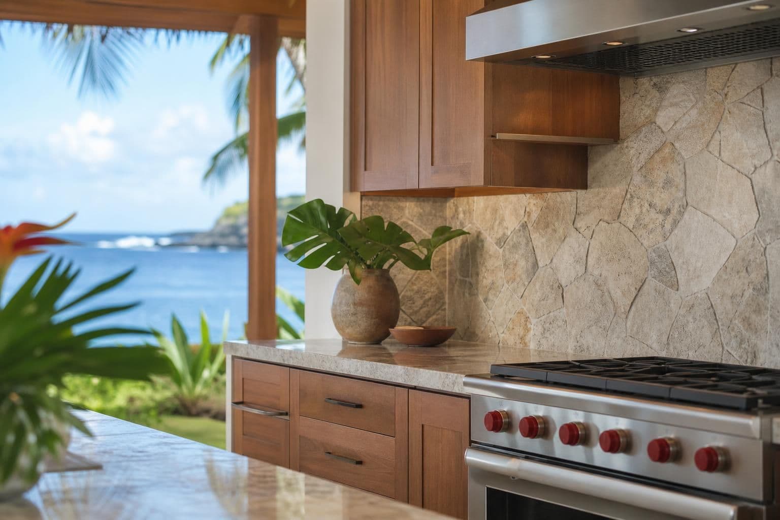 Natural Stone Backsplash Ideas for Hawaii Kitchens