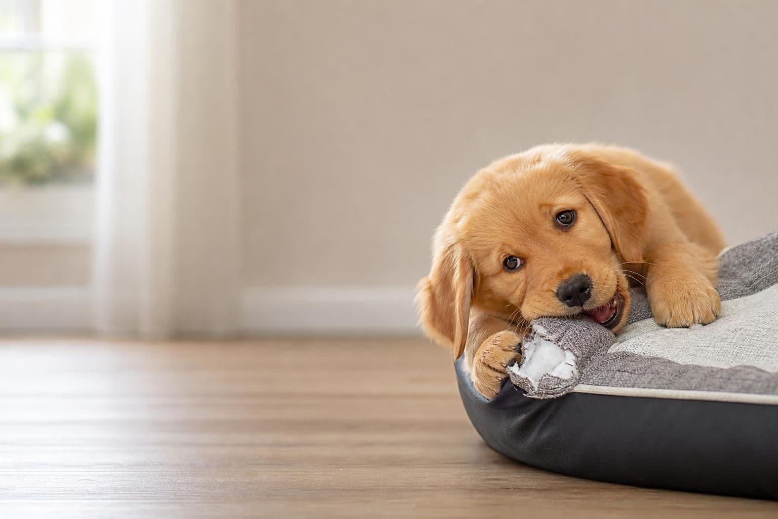 How to Stop a Puppy From Chewing His Bed